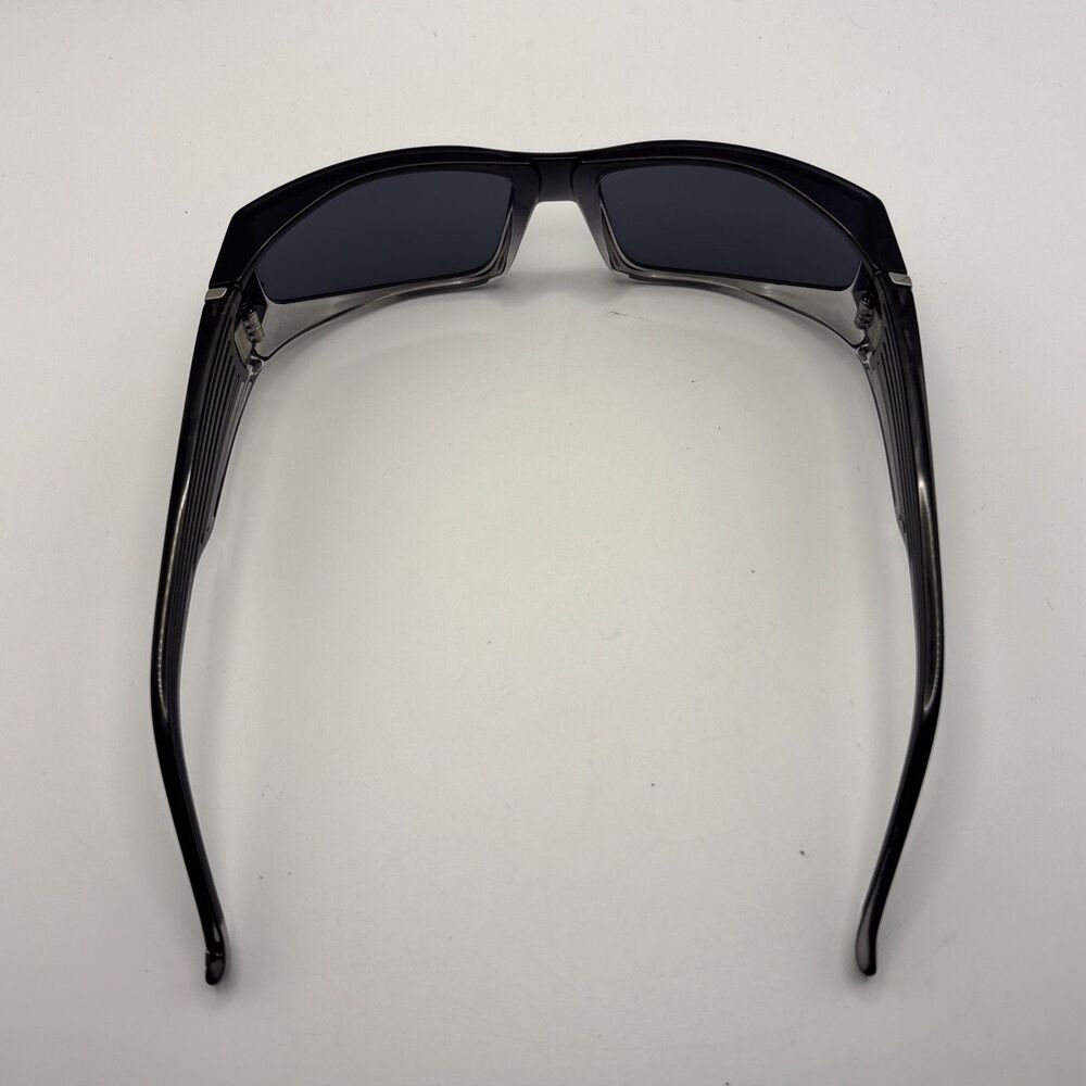 Vintage SPY Optic Wrap Sunglasses Made in Italy Black Frame Grey Lens - Picture 8 of 14